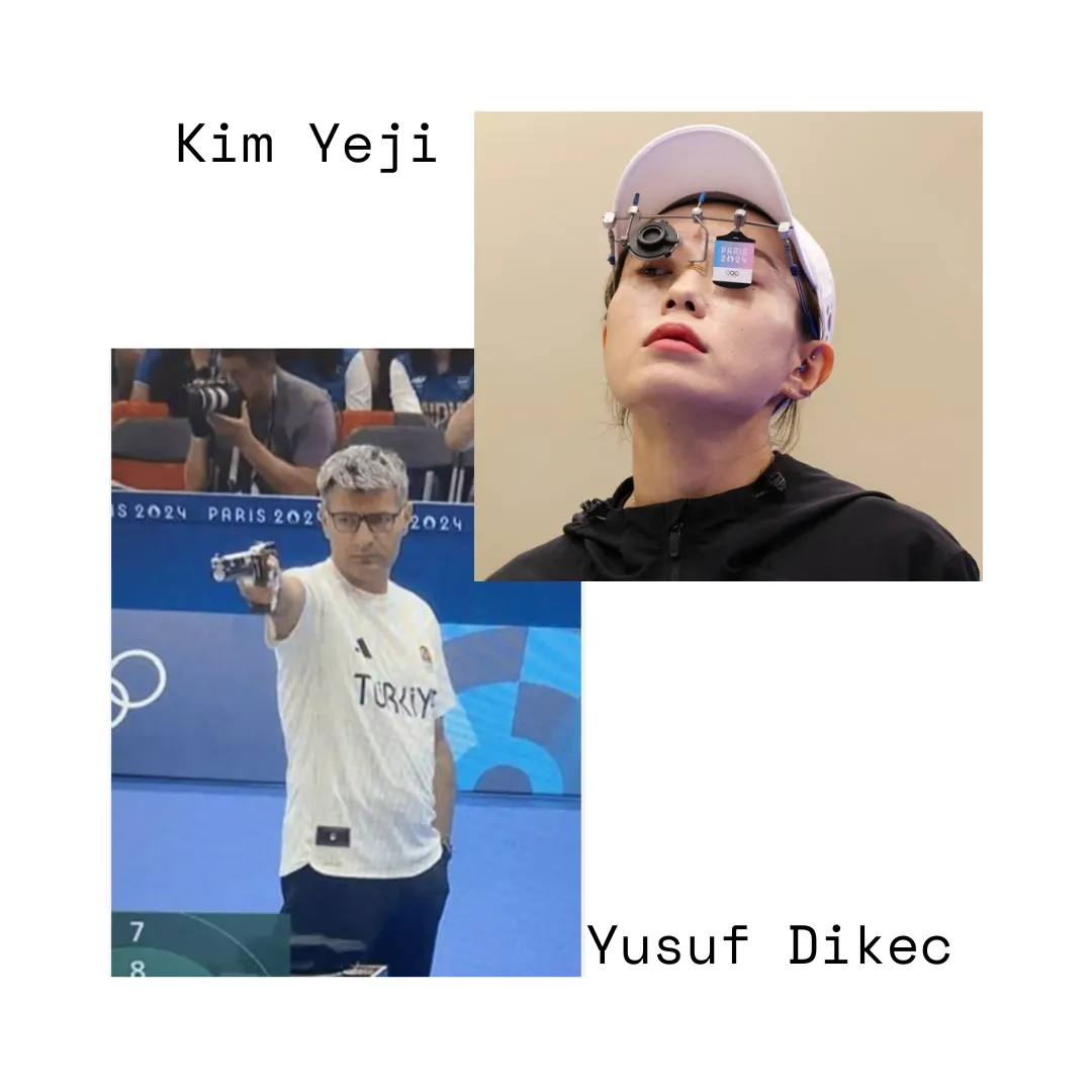 A picture of Kim Yeji and one of Yusuf Dkec both Siver medalists at the 2024 Olymoics