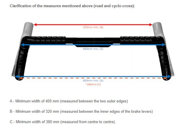New UCI Minimum Handlebar Width Requirements