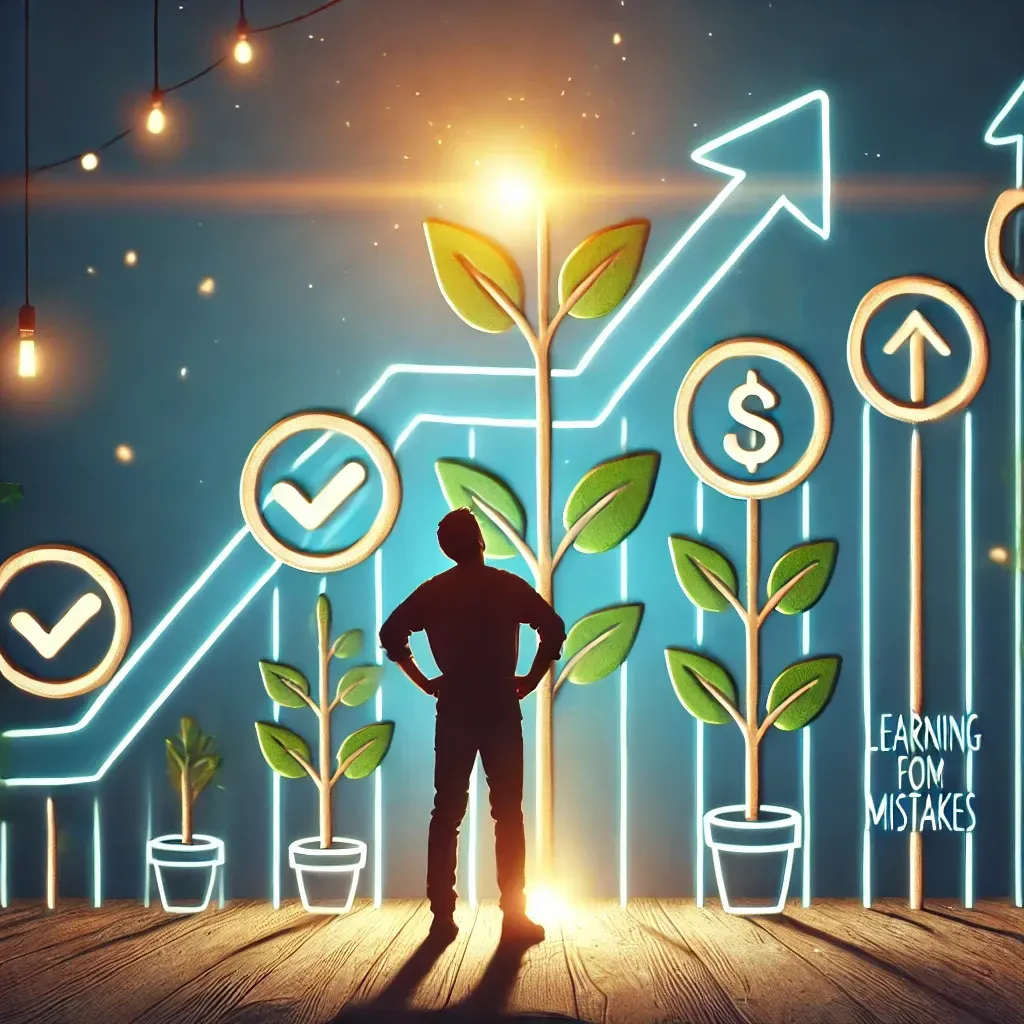 cartoon man looking at a graph