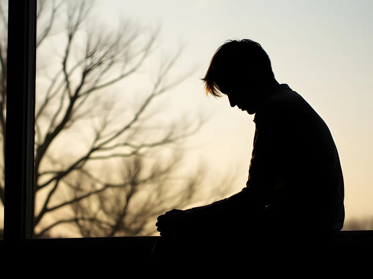 Depressed young man sitting alone representing emotional pain, mental health struggles, and the need for support or therapy