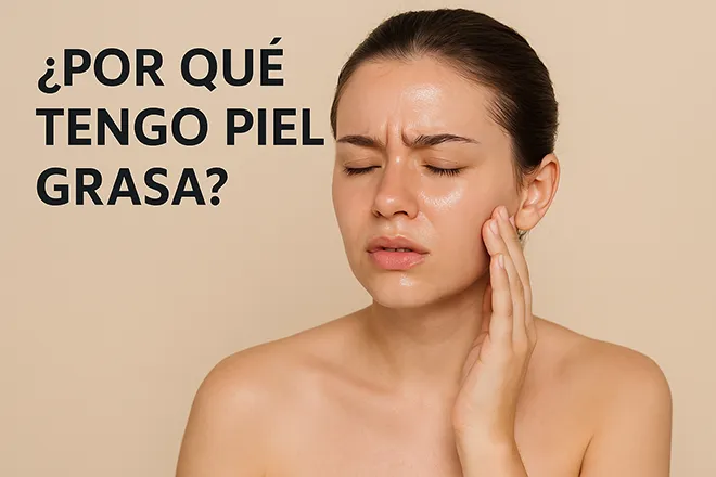 mujer con piel grasa