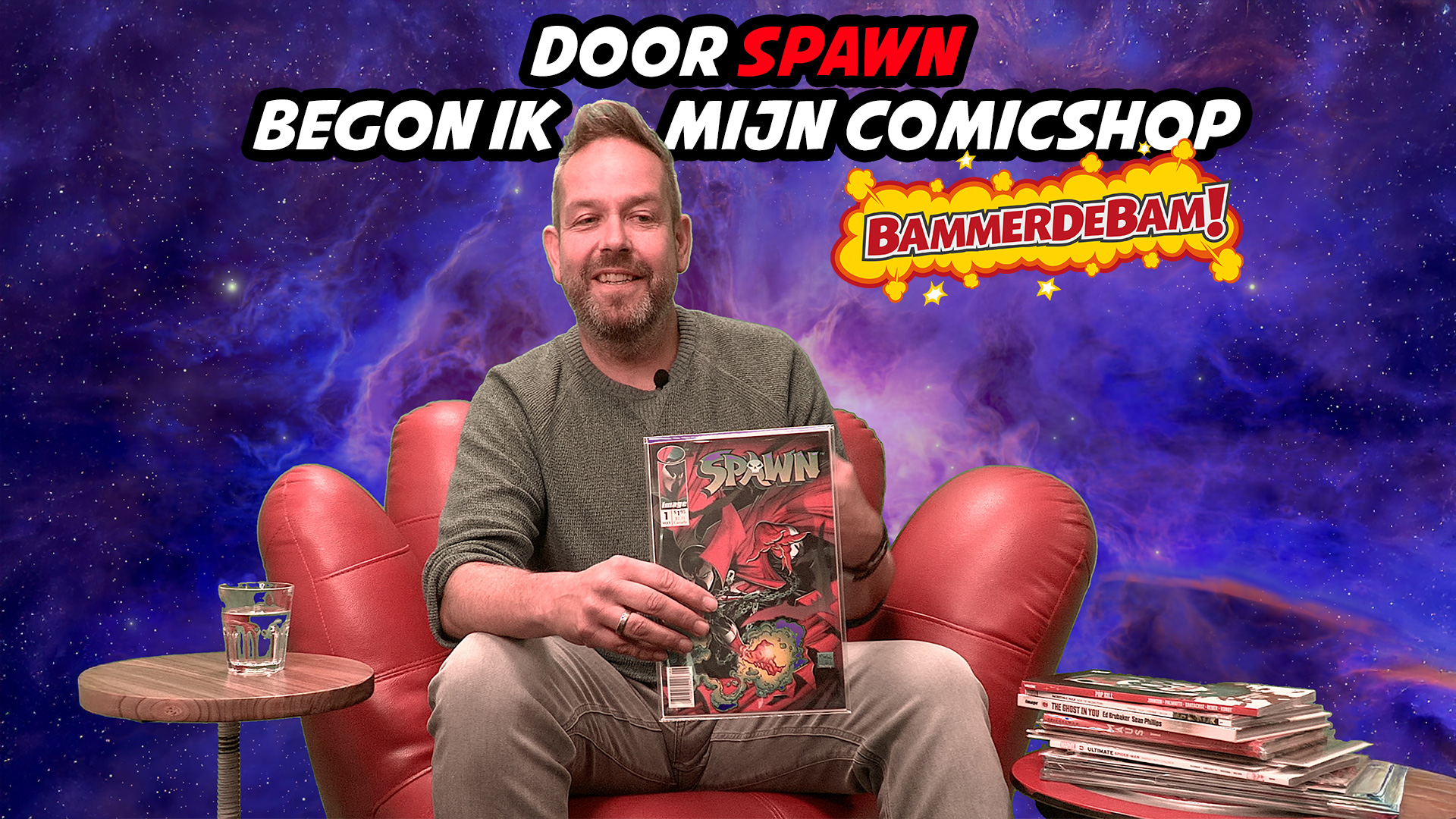 Rode stoel marcel shortbox comics