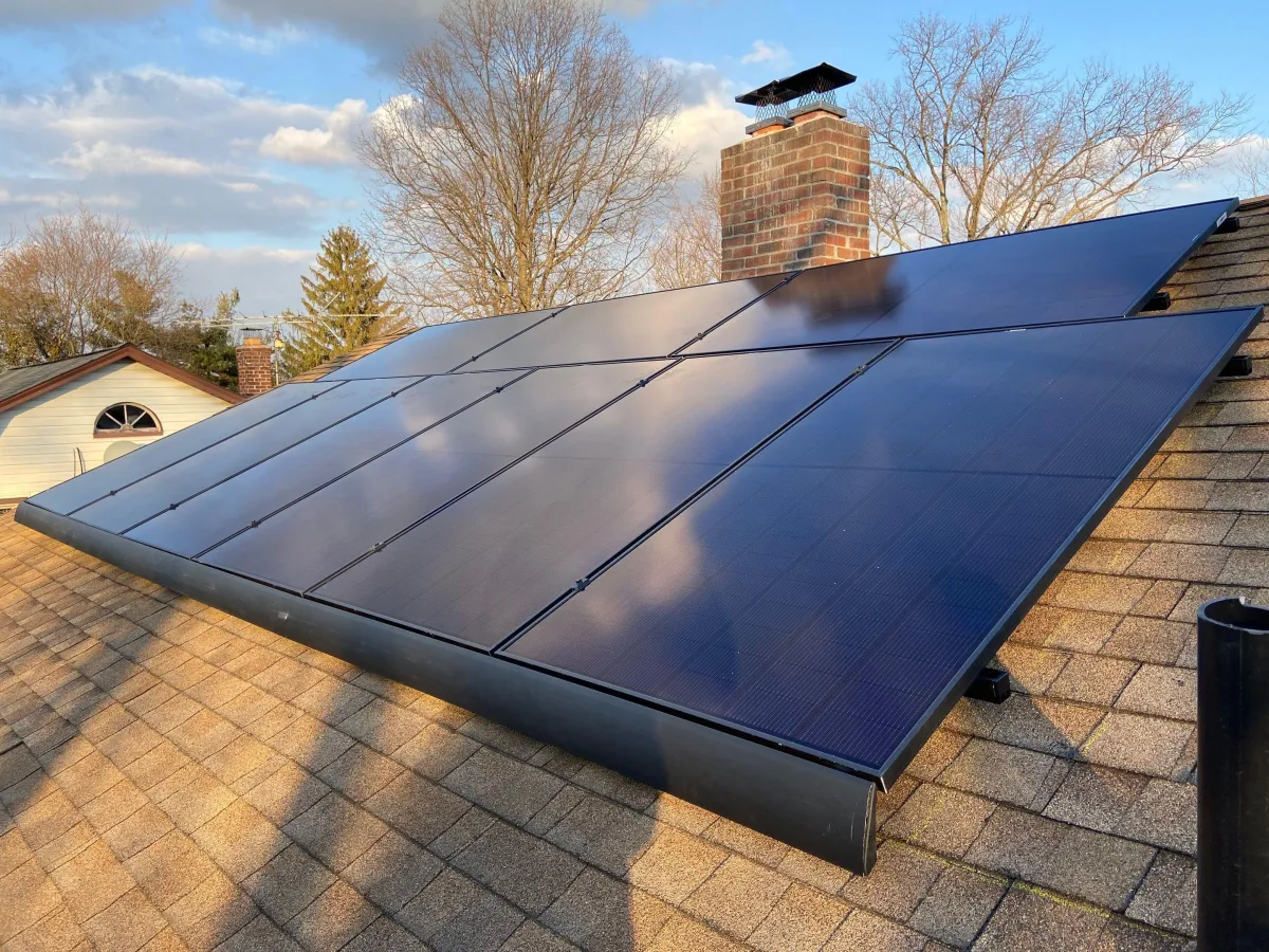 solar panels on a roof