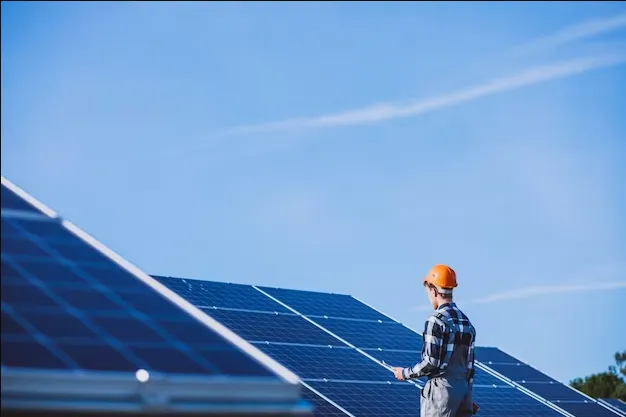 Image of solar panels in winter with snow on them