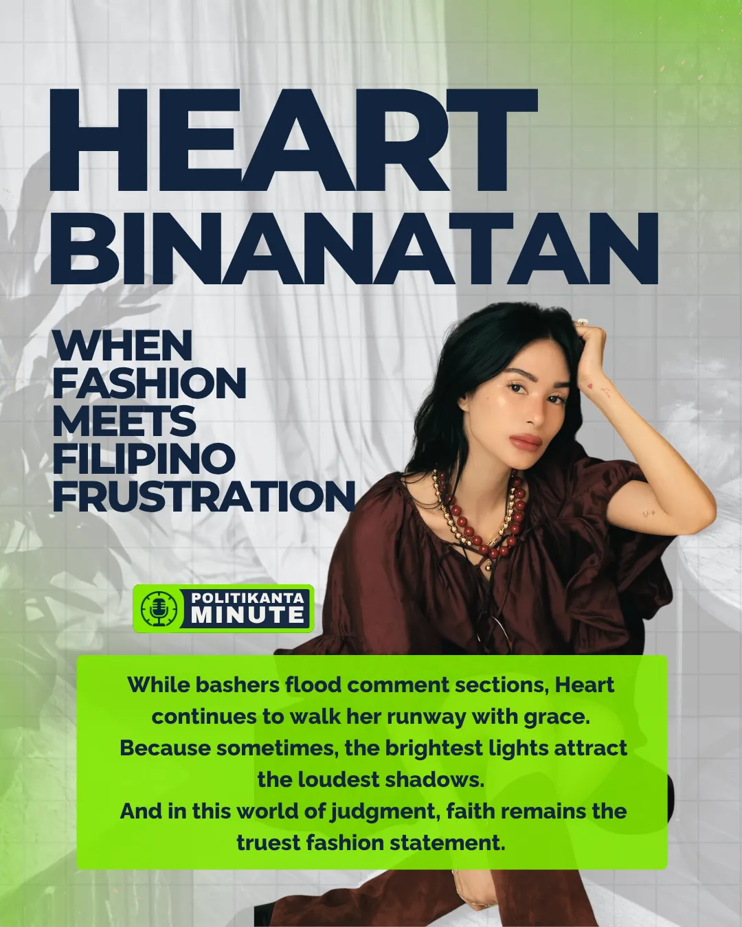 “Heart Evangelista in a white satin outfit with Parisian backdrop, reflecting grace and strength amid public scrutiny.”