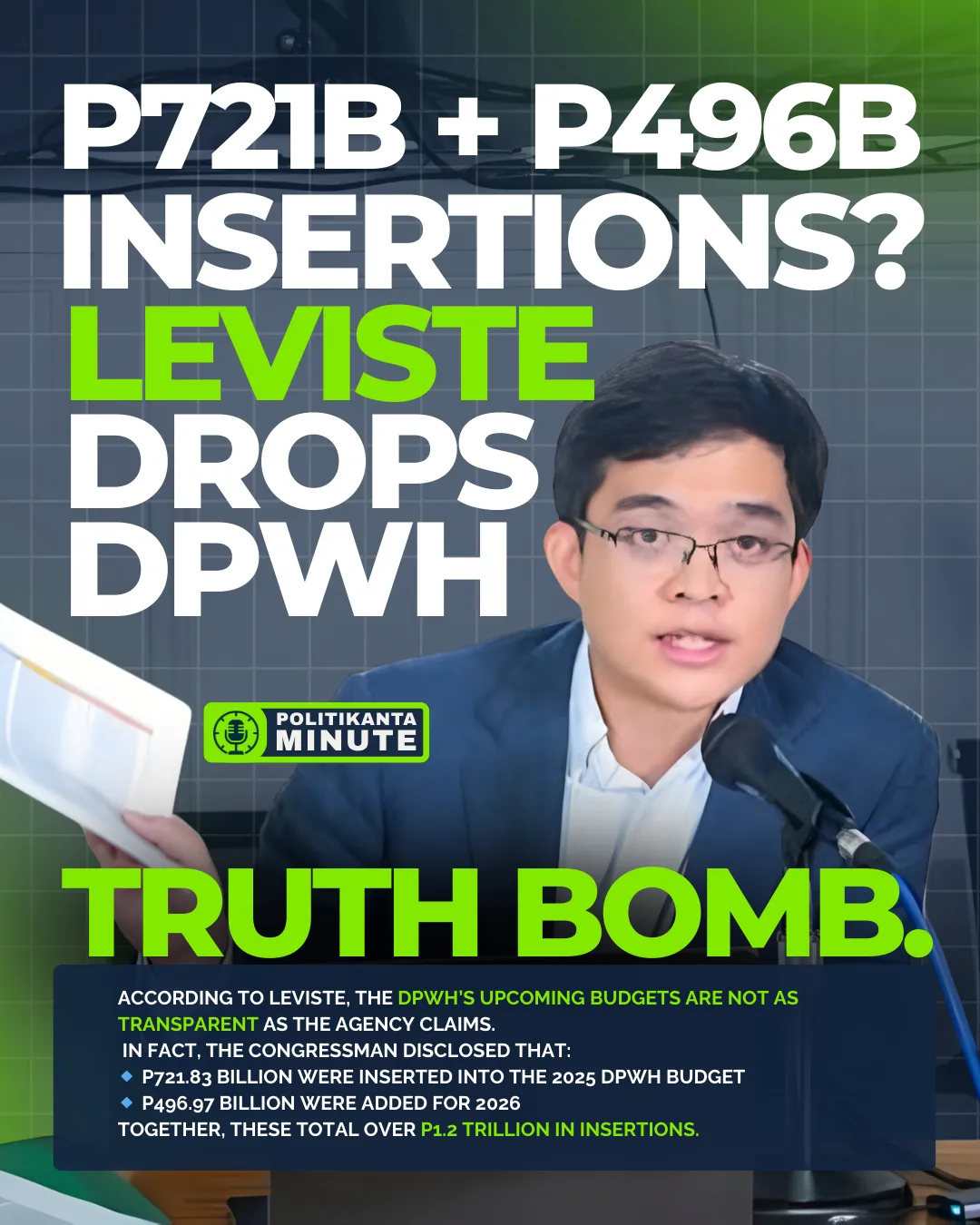 “Rep. Leandro Leviste Uncovers Massive Insertions in DPWH 2025 & 2026 Budgets”