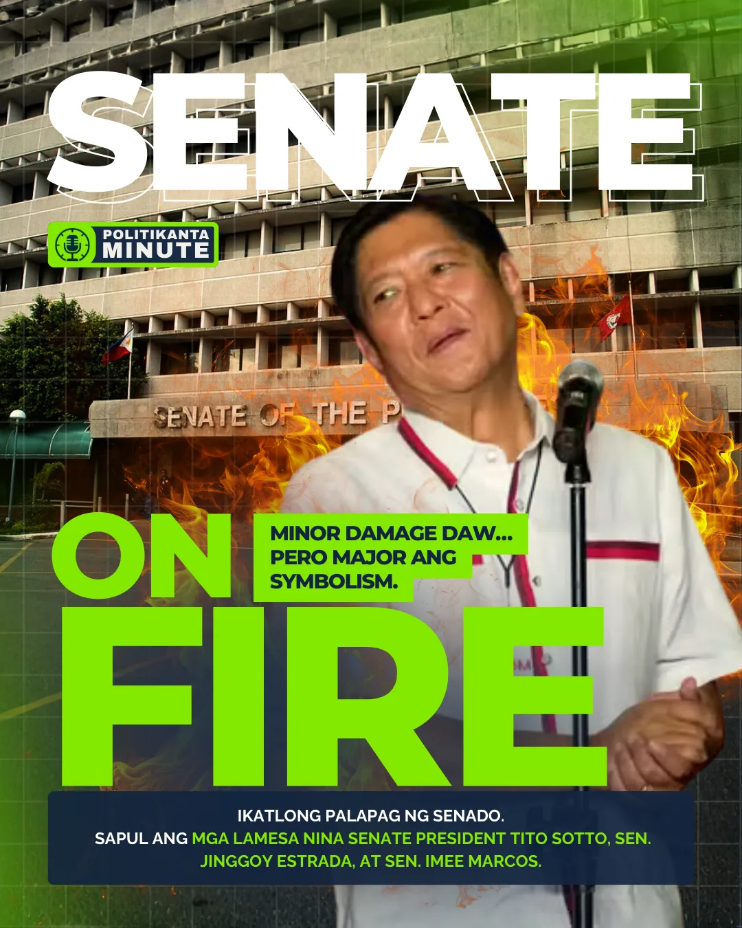 SENATE SESSION HALL DAMAGED AFTER FIRE — BUT THE REAL DAMAGE RUNS DEEPER