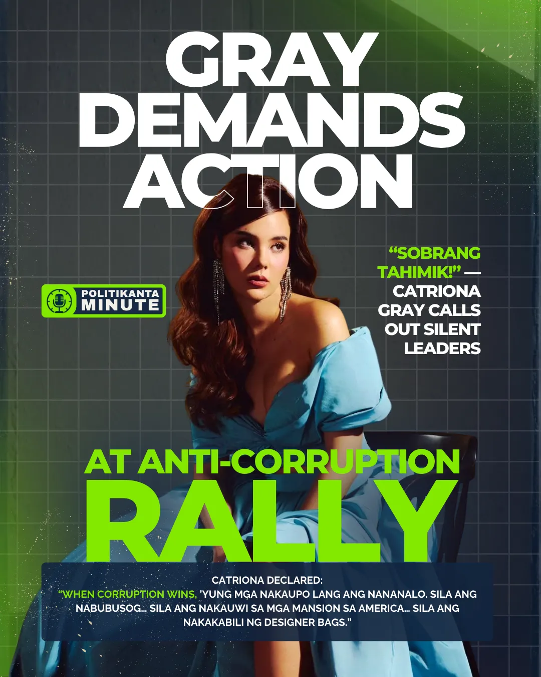 Catriona Gray Speaks at Anti-Corruption Rally: “We Are the Generation Who Will Not Let Corruption Win”