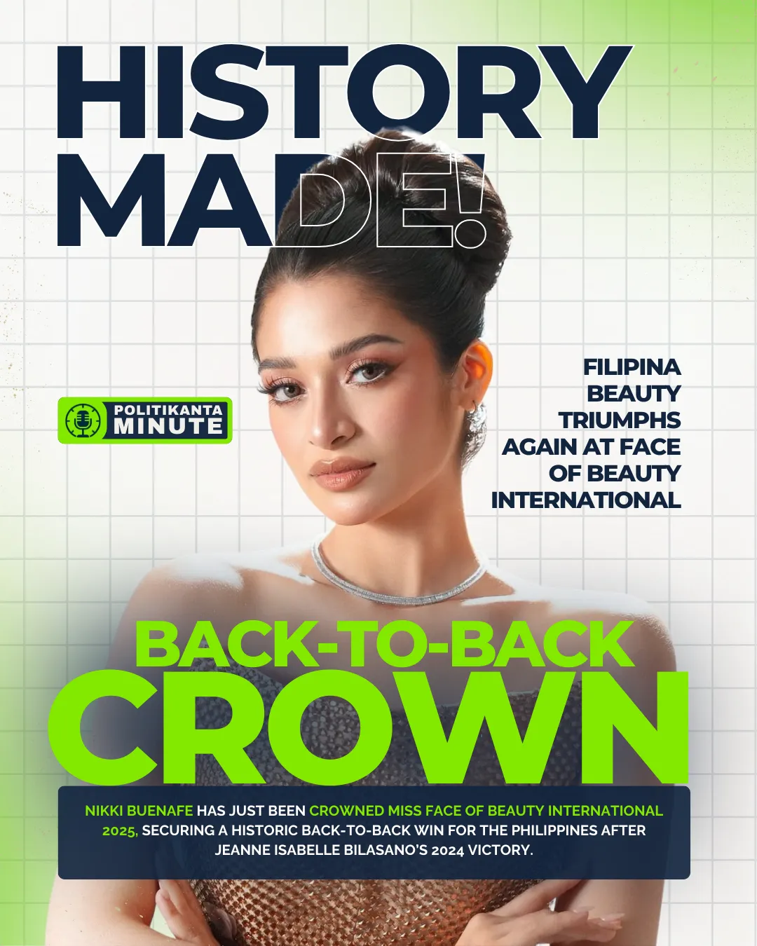 Nikki Buenafe Wins Miss Face of Beauty International 2025 — Back-to-Back Victory for the Philippines