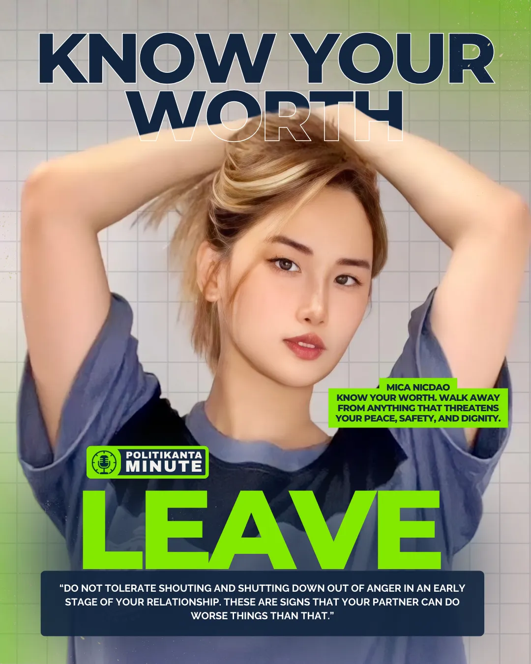 Screenshot of Mica Nicdao’s viral Facebook post urging women to recognize red flags and leave unhealthy relationships.