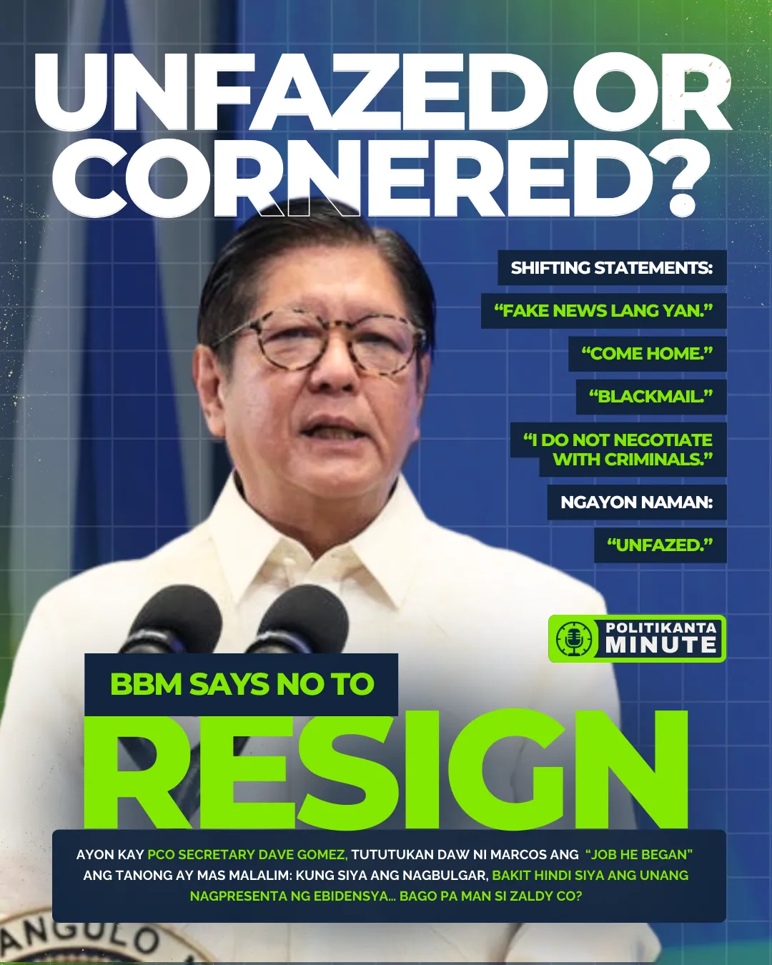 Marcos Jr. ‘Unfazed’ by Resignation Calls — Pero Bayan ang Patuloy na Umiinit