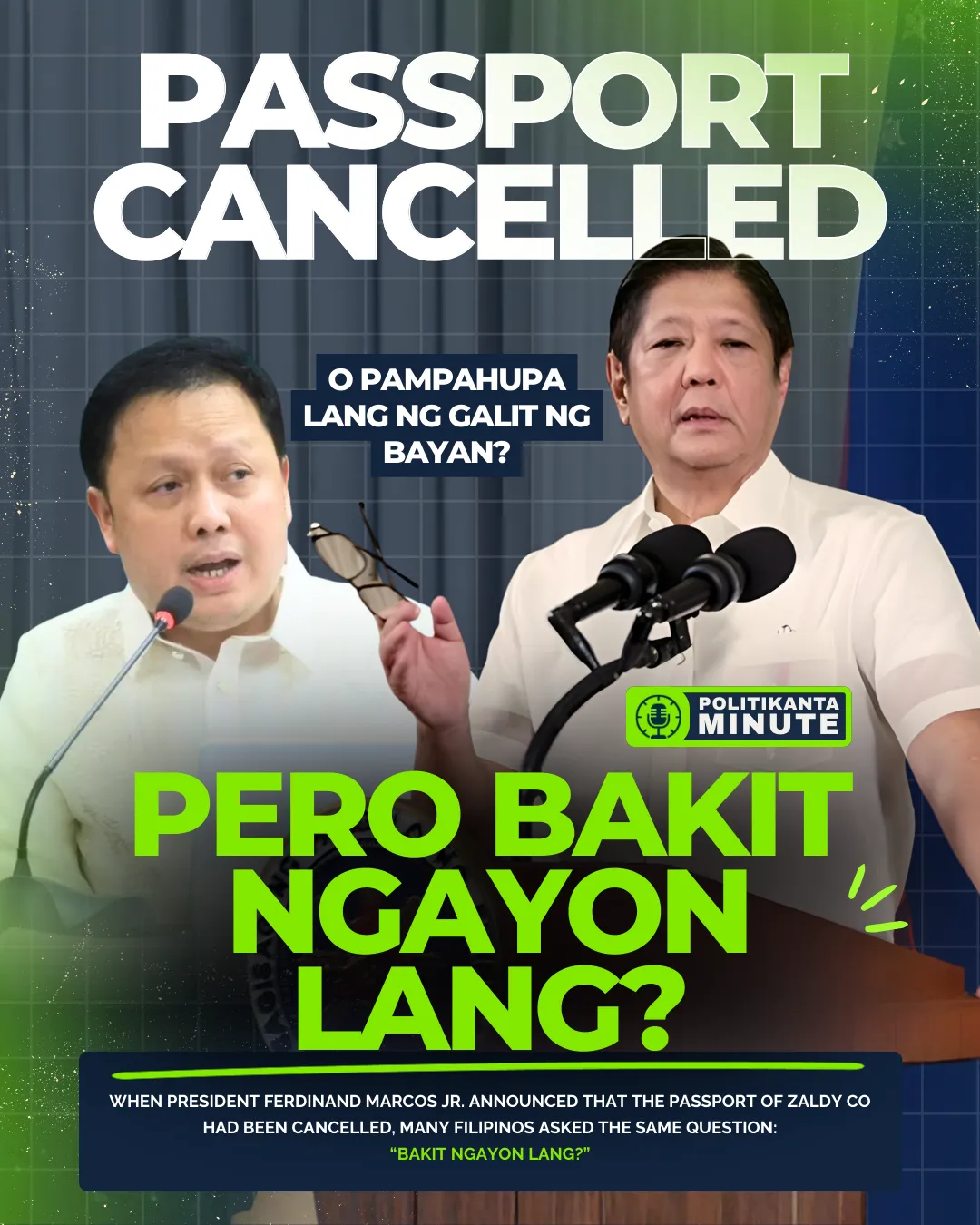 Passport Cancelled? Sagot ba ‘yan sa P35B Issue — o Pampahupa Lang ng Galit ng Bayan?