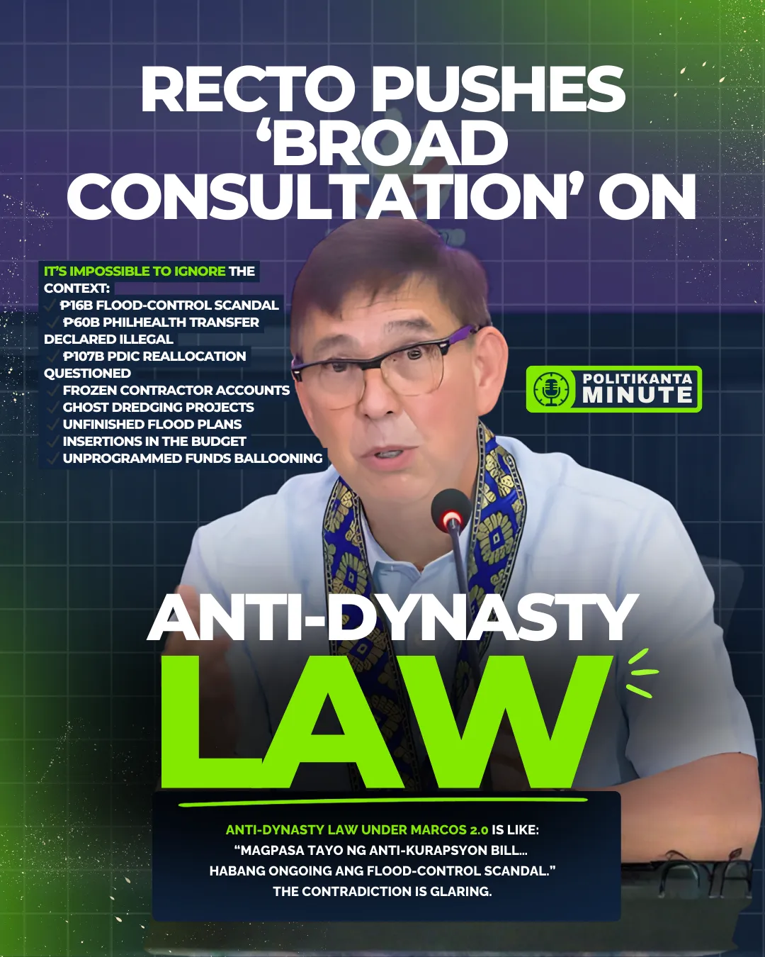Recto Pushes ‘Broad Consultation’ on Anti-Dynasty Law — Pero Sino ba ang dapat talagang ikonsulta?