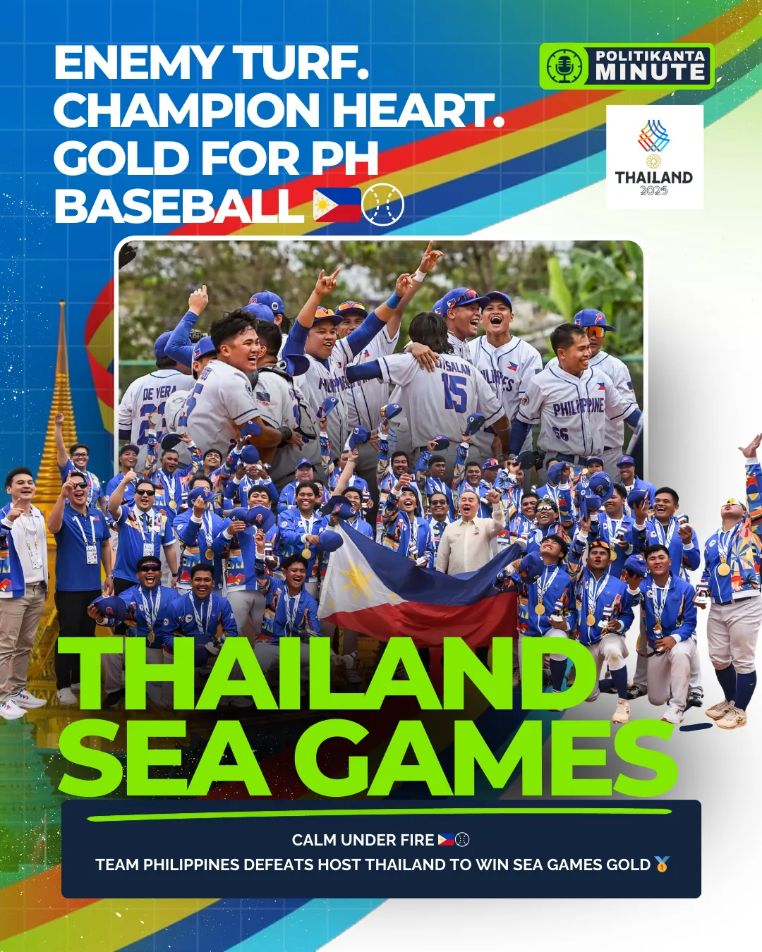 PH Holds Off Host Thailand to Capture SEA Games Baseball Gold