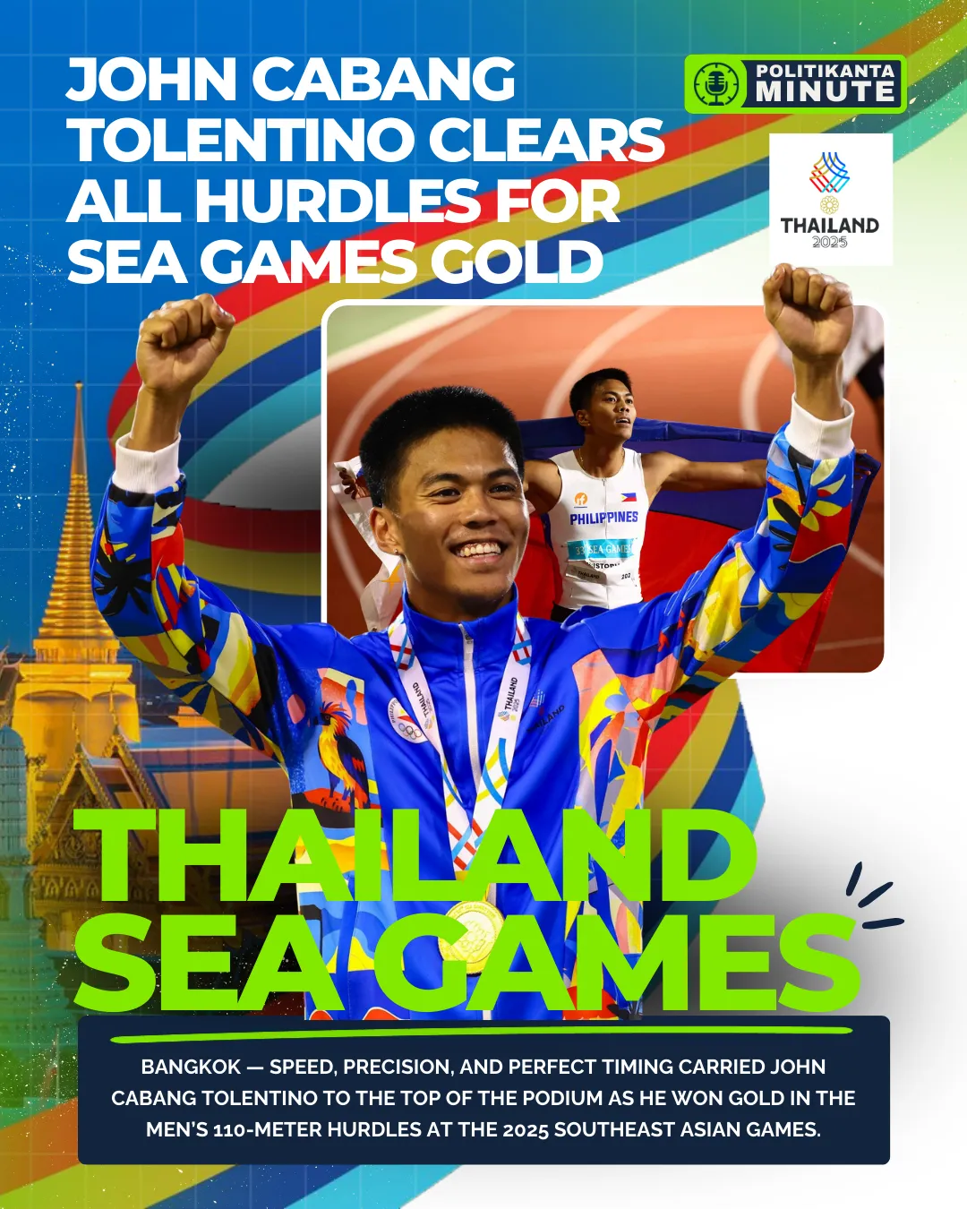 John Cabang Tolentino Clears All Hurdles for SEA Games Gold