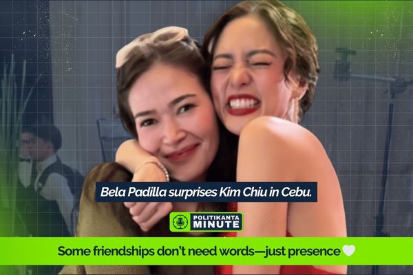 Bela Padilla hugs Kim Chiu after surprising her in Cebu, sharing an emotional moment of friendship.