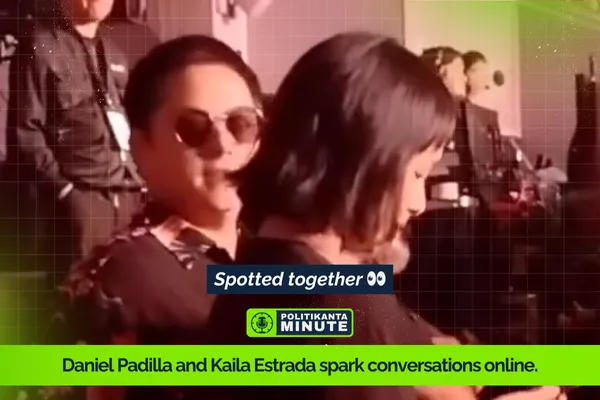 Social media post shows Daniel Padilla and Kaila Estrada reportedly spotted together at an event, sparking online discussion.