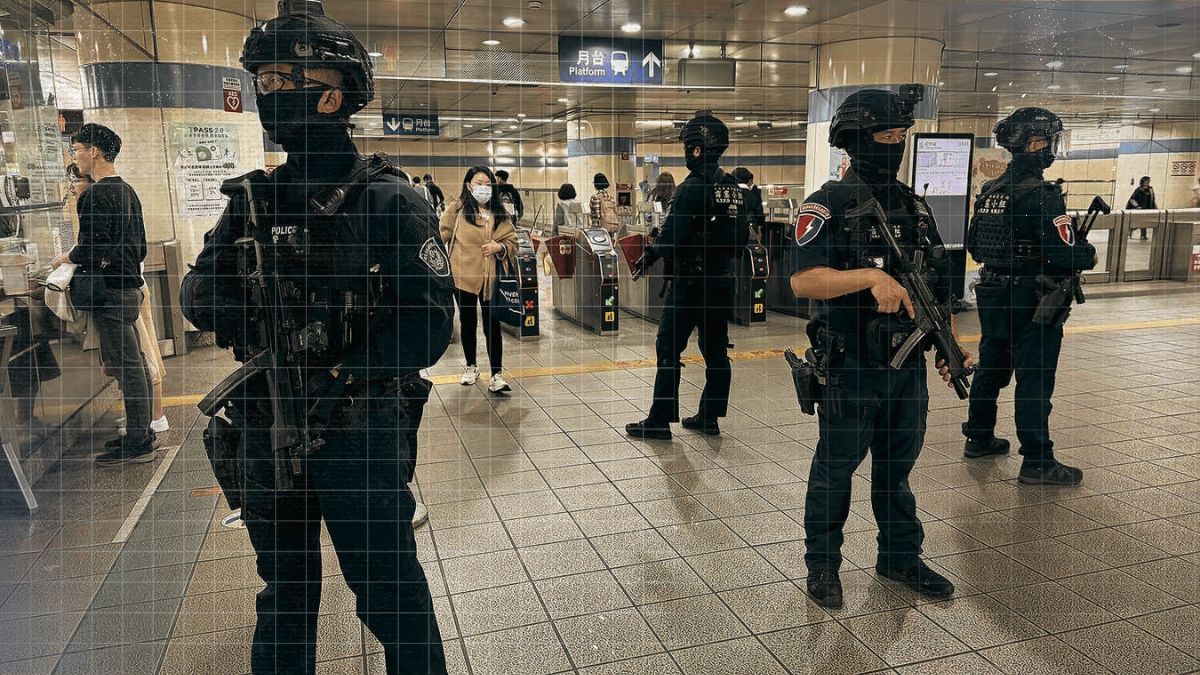 Police presence and emergency response in Taipei following a reported violent incident, highlighting public safety and investigation efforts.