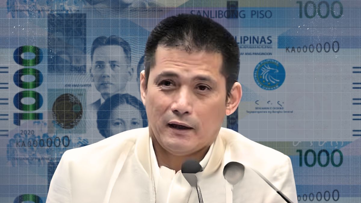 Senator Robin Padilla during a Senate session discussing a proposal urging the Bangko Sentral ng Pilipinas to review or phase out ₱1,000 banknotes as an anti-corruption measure.