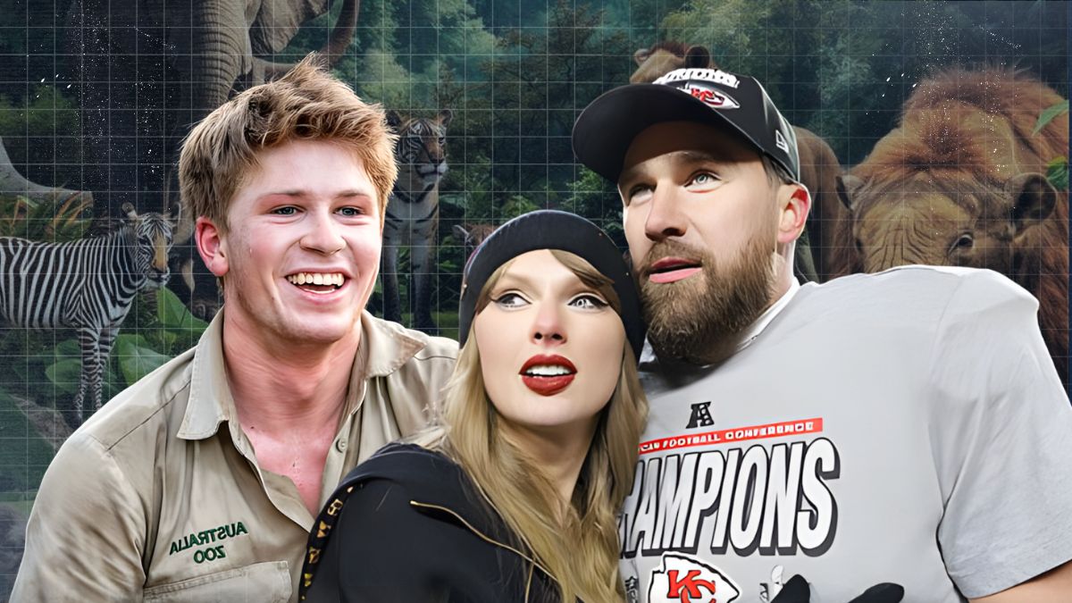 Robert Irwin smiling outdoors, known for his conservation work, as he offers Australia Zoo as a potential wedding venue for Taylor Swift and Travis Kelce.