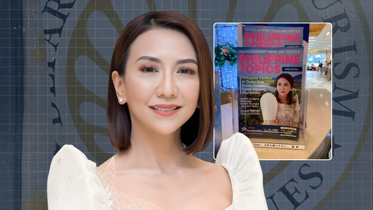 Tourism Secretary Christina Garcia Frasco featured in a magazine image as the Department of Tourism releases a statement addressing public questions about optics and propriety.