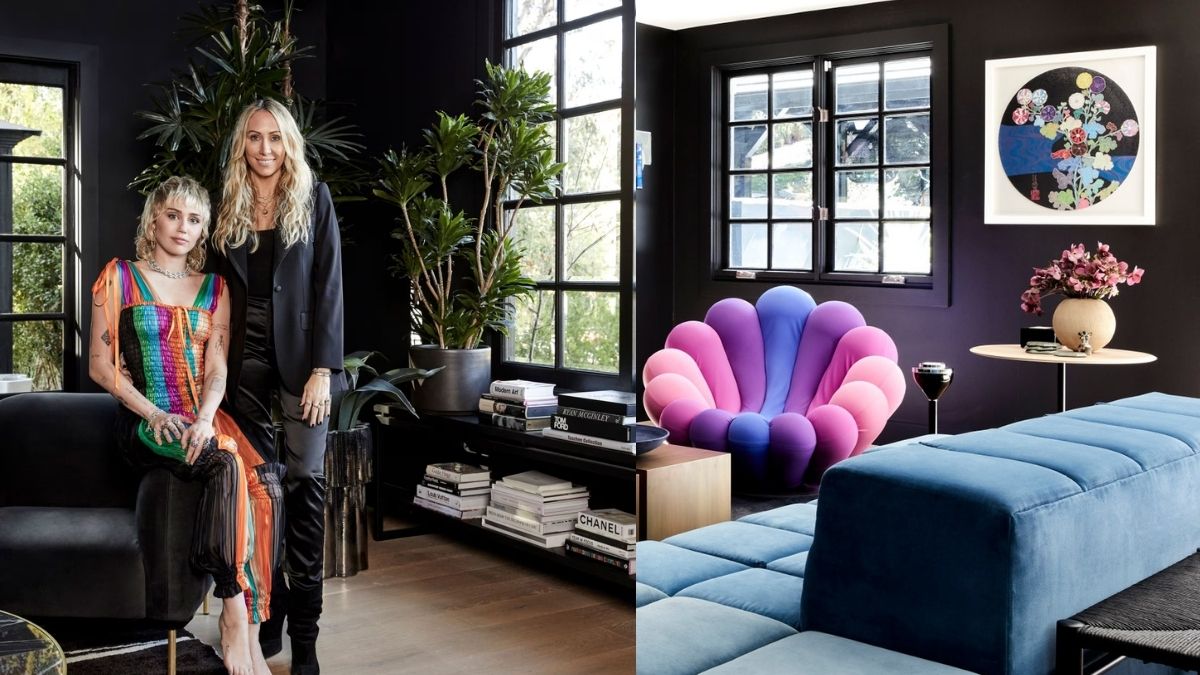 Miley Cyrus featured in a viral interview clip discussing her unconventional home layout and lifestyle preferences.