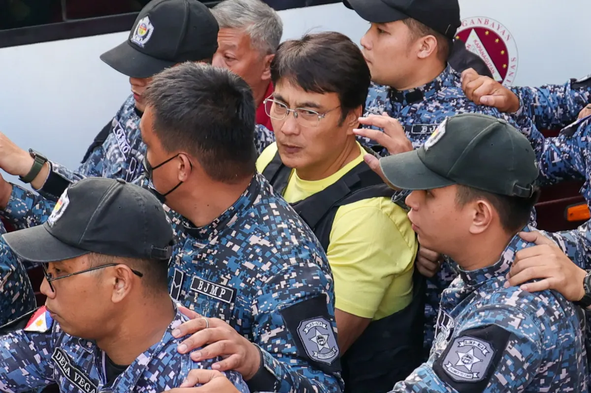 Former senator Bong Revilla arrives at Quezon City Jail after medical clearance, set to join the jail’s general population amid malversation and graft charges.