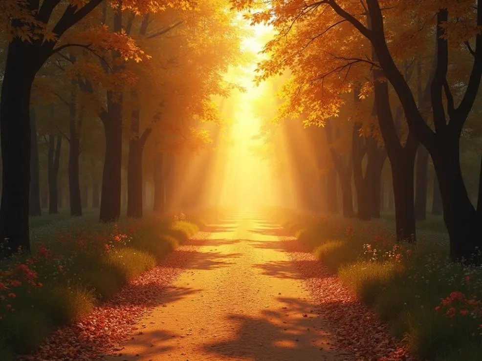 Beautiful Pathway Through Woods