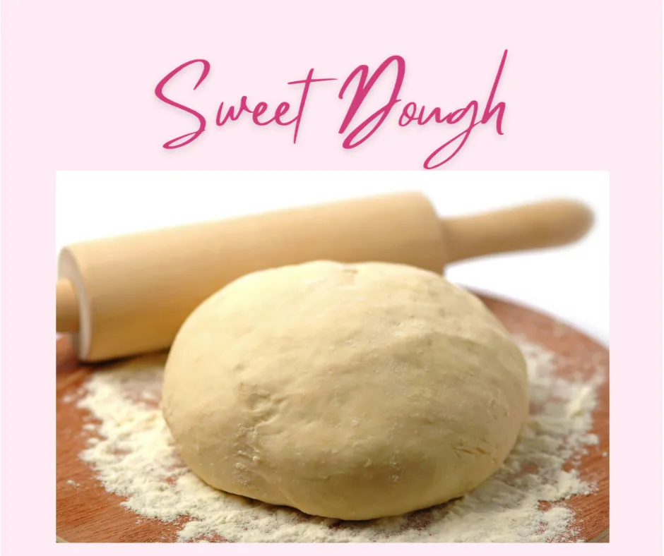 bread dough with rolling pin