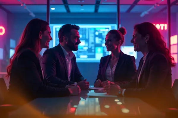 Business professionals collaborating in a modern workspace, representing the shift from traditional resellers to a connected ecosystem partner model.