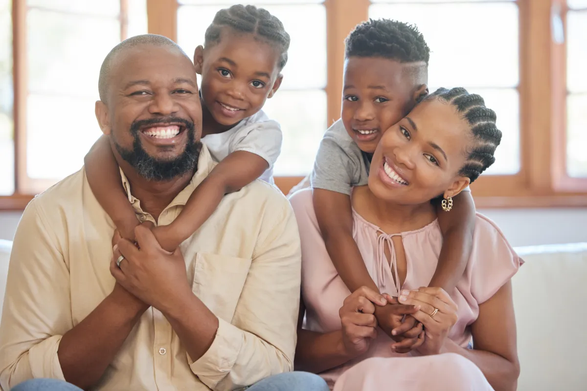 A happy family with a strong sense of love, respect, and mutual support among its members.