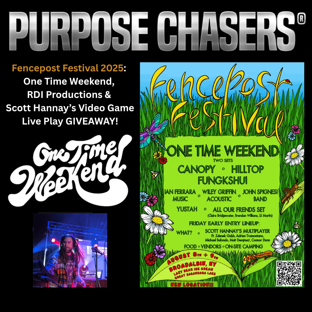 Fencepost Festival lineup featured on the Purpose Chasers Podcast with Scott Hannay’s video game jam experience