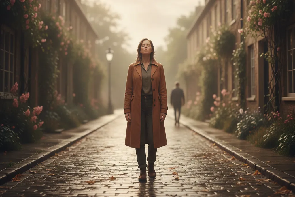 Person pausing calmly after disappointment, choosing reflection and self-trust over reaction