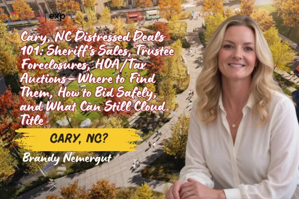 Cary, NC Distressed Deals 101: Sheriff’s Sales, Trustee Foreclosures, HOA/Tax Auctions—Where to Find Them, How to Bid Safely, and What Can Still Cloud Title