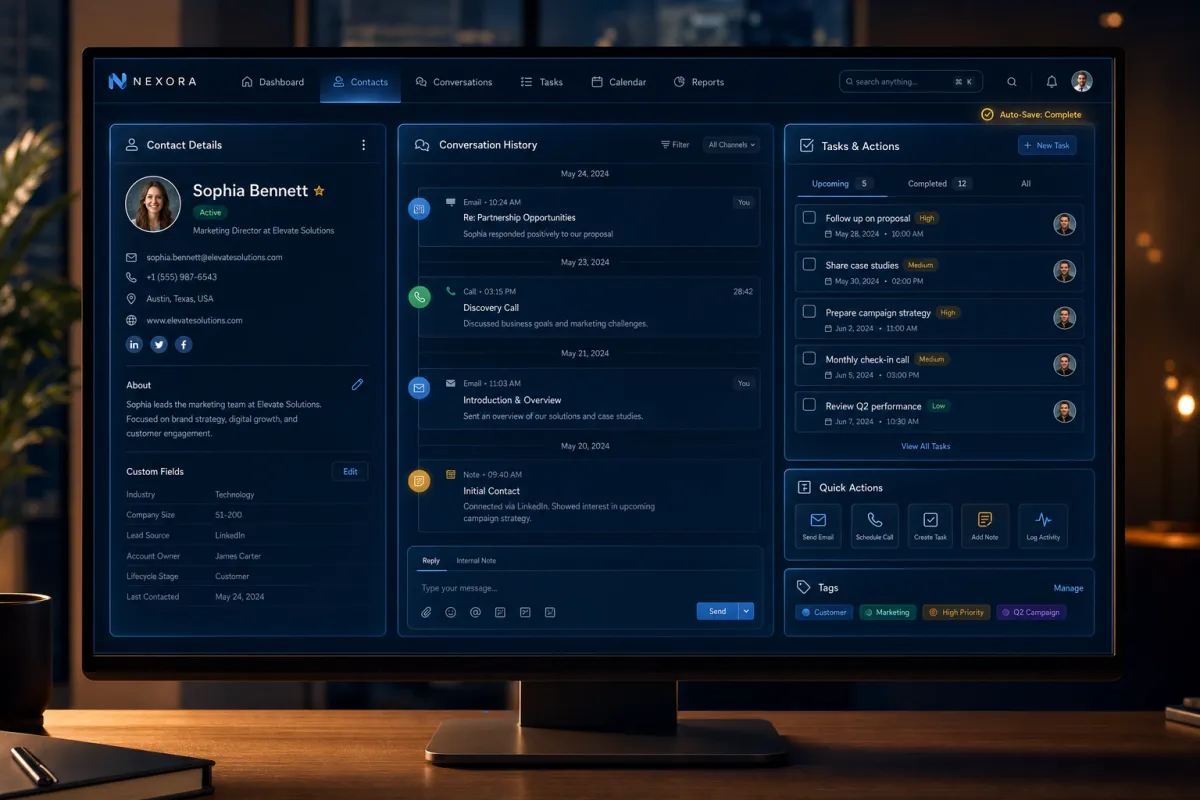 Every Customer's Whole Story on One Screen That Saves Itself