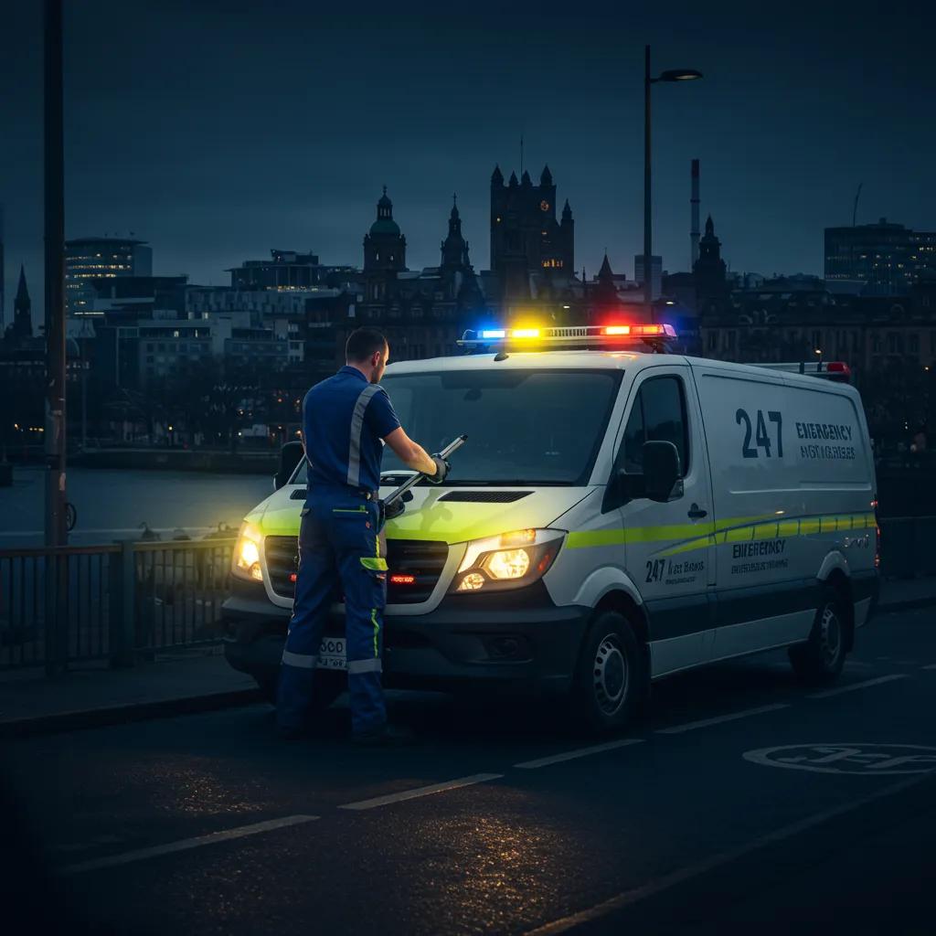 plumber responding to an emergency call in glasgow