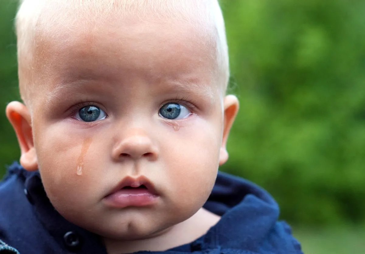 helpless toddler crying