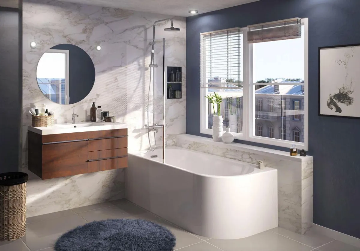 idée peinture pour salle de bain, idée de peinture pour salle de bain, idée de couleur de peinture pour salle de bain, peinture salle de bain, et couleur tendance 2025.