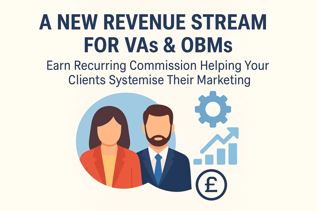 Recurring income opportunities for Virtual Assistants and OBMs  Affiliate programs for Online Business Managers and VAs  How to earn passive income as a VA or OBM  Systemising client marketing for recurring revenue