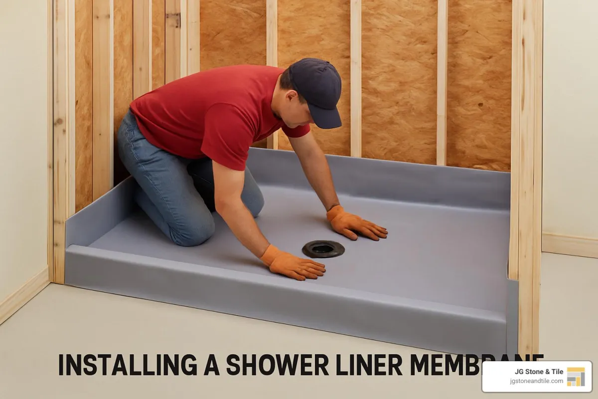 shower liner membrane installation - installing a shower liner membrane