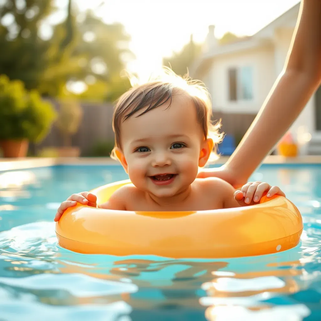 Supervisión segura de niños en piscina durante juegos familiares
