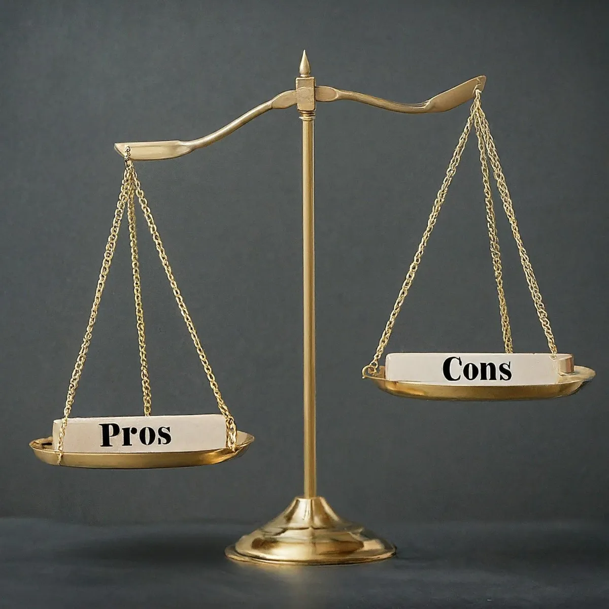 Scale depicting pros and cons of using a franchise broker.