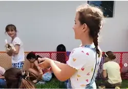 children learning about farm animals with hands-on experience