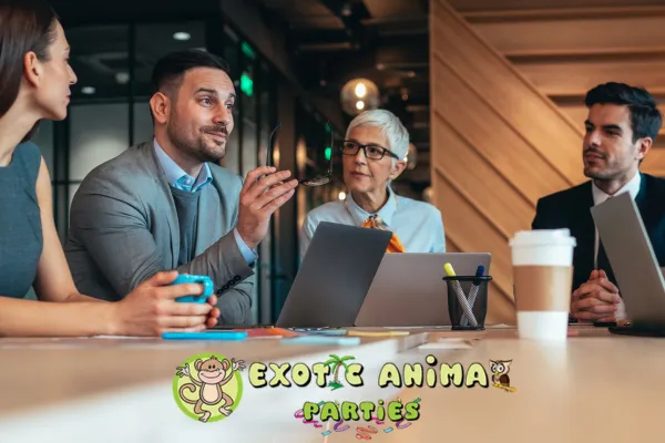 Board Meeting Stress Relief with Exotic Animal Interactions