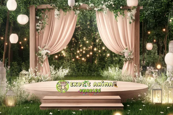 garden wedding with Exotic Animal Parites
