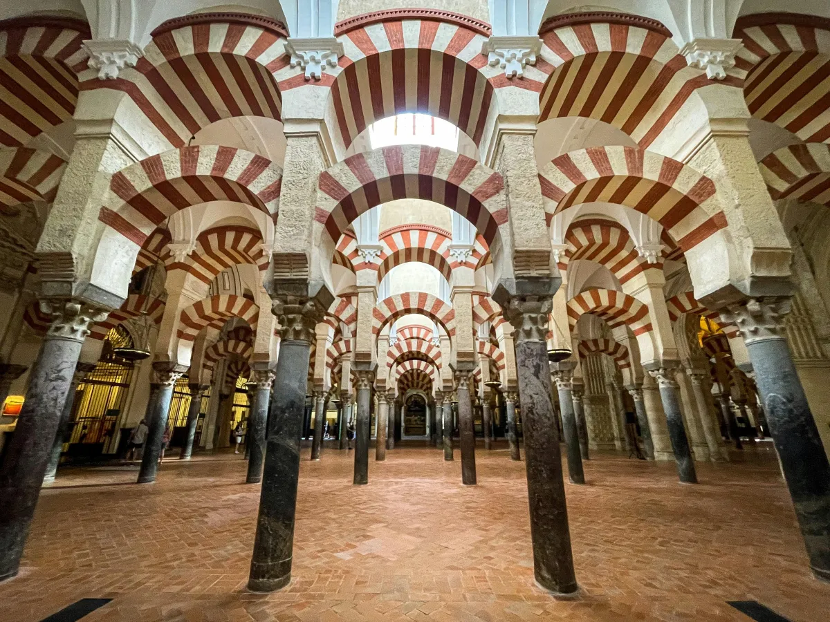 Famous mosque arches in Cordoba