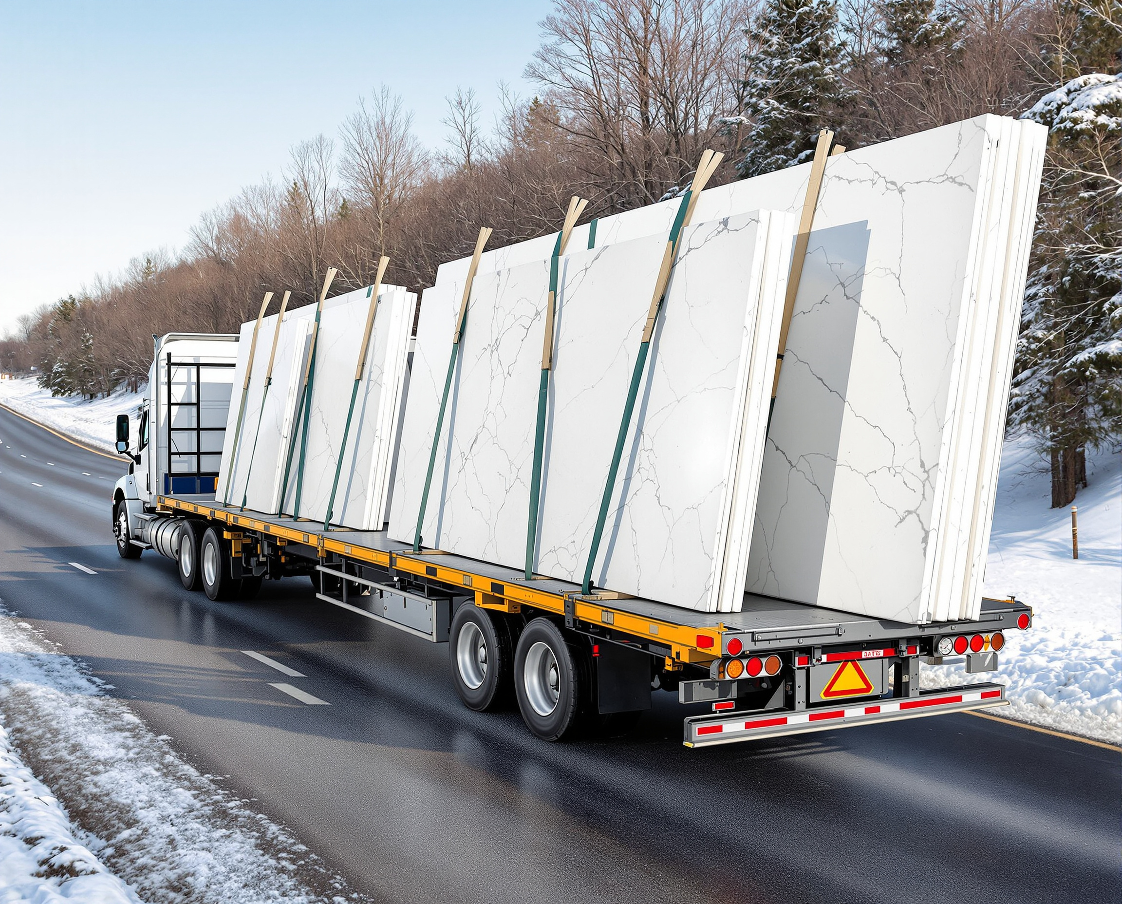 Stone Transport Safety | Secure Slabs on Winter Roads