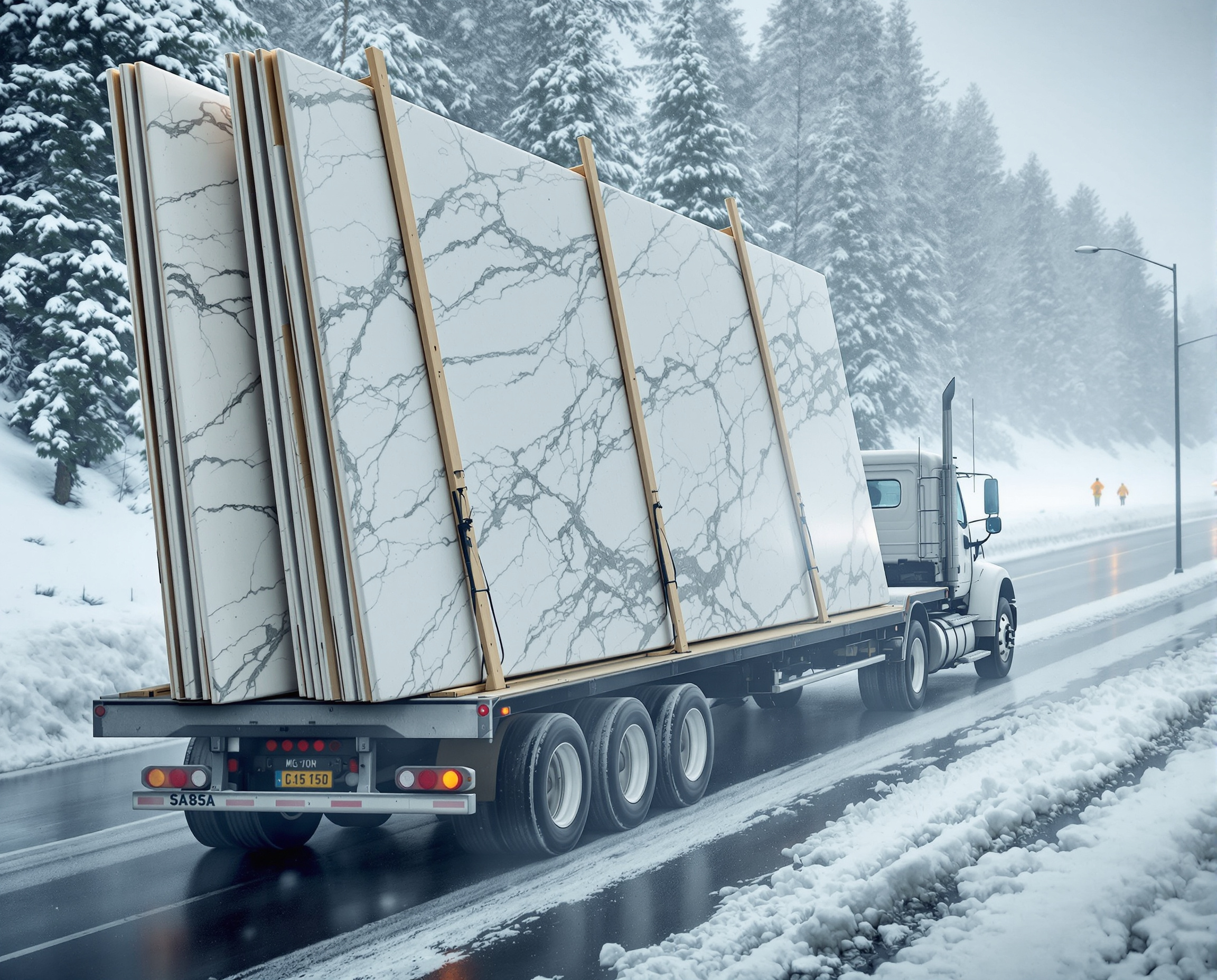 Cold Roads, Heavy Loads: How to Keep Stone Slabs Secure All Winter Long
