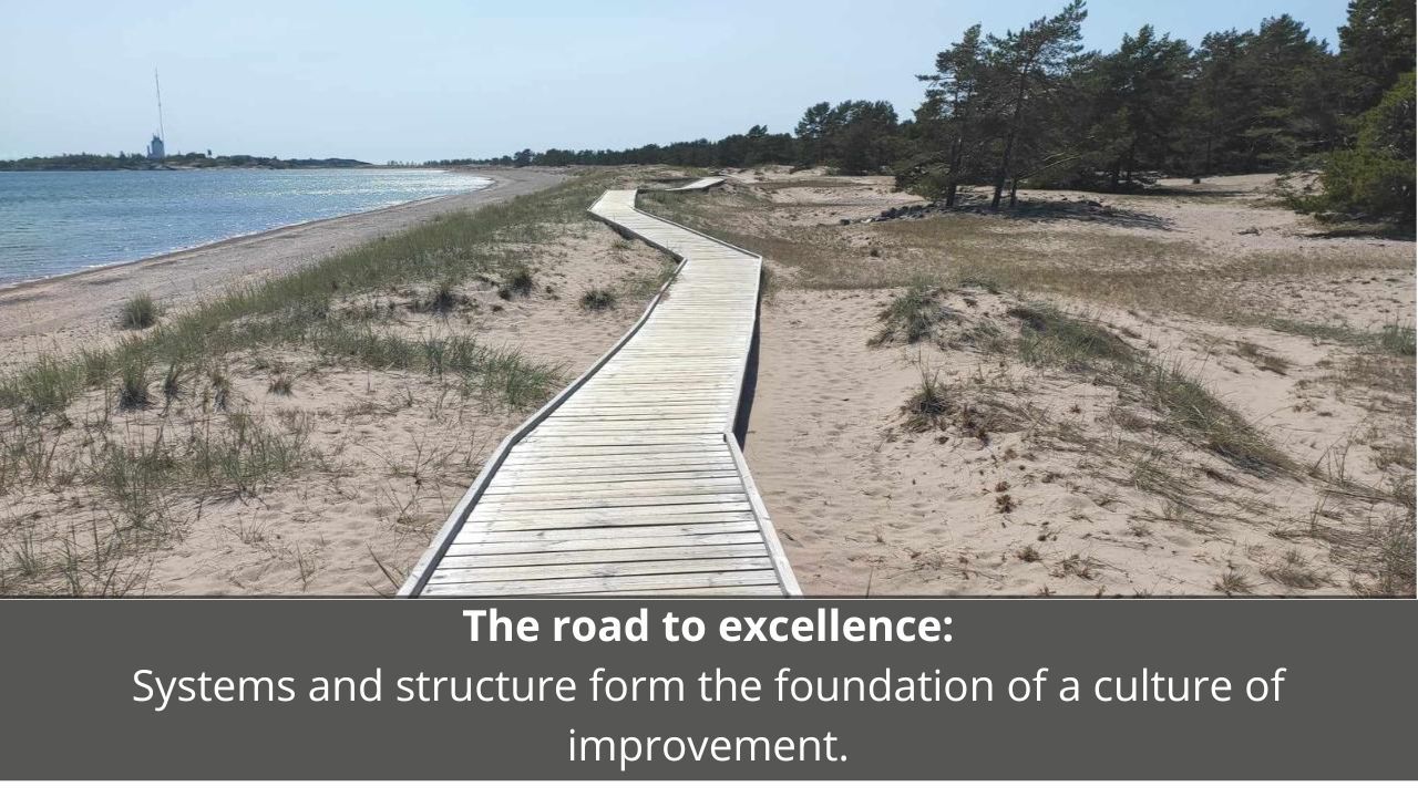 The road to excellence: Systems and structure form the foundation of a culture of improvement