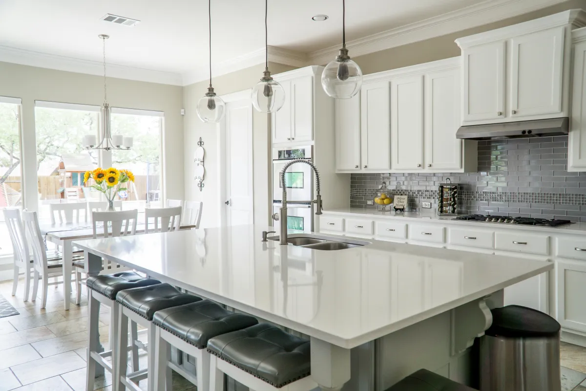 Custom white kitchen cabinets